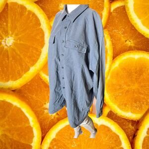 L.L. Bean Men's Cotton Gray Chamois Fitted Long Sleeve Button-Down Shirt Size 2X